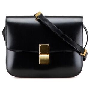 Celine Small Classic Box Bag Black Calfskin Gold Hardware Crossbody